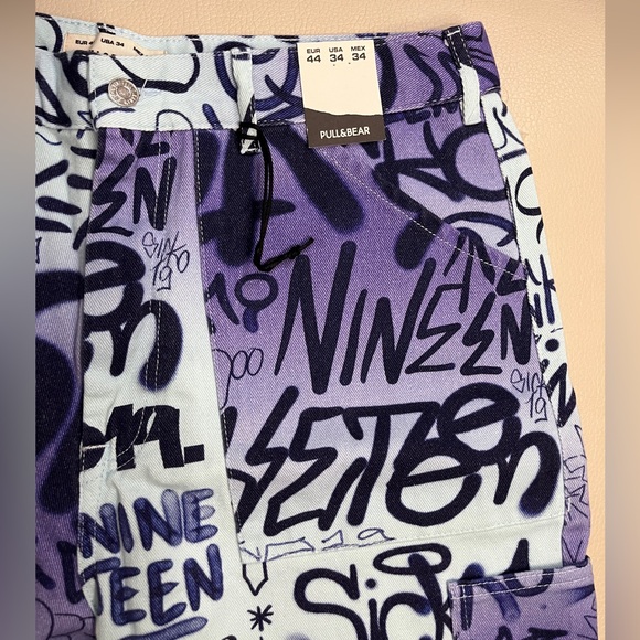 NWT - Pull & Bear x Sicko 19 Men’s Denim Shorts - Size 34 - Picture 3 of 8